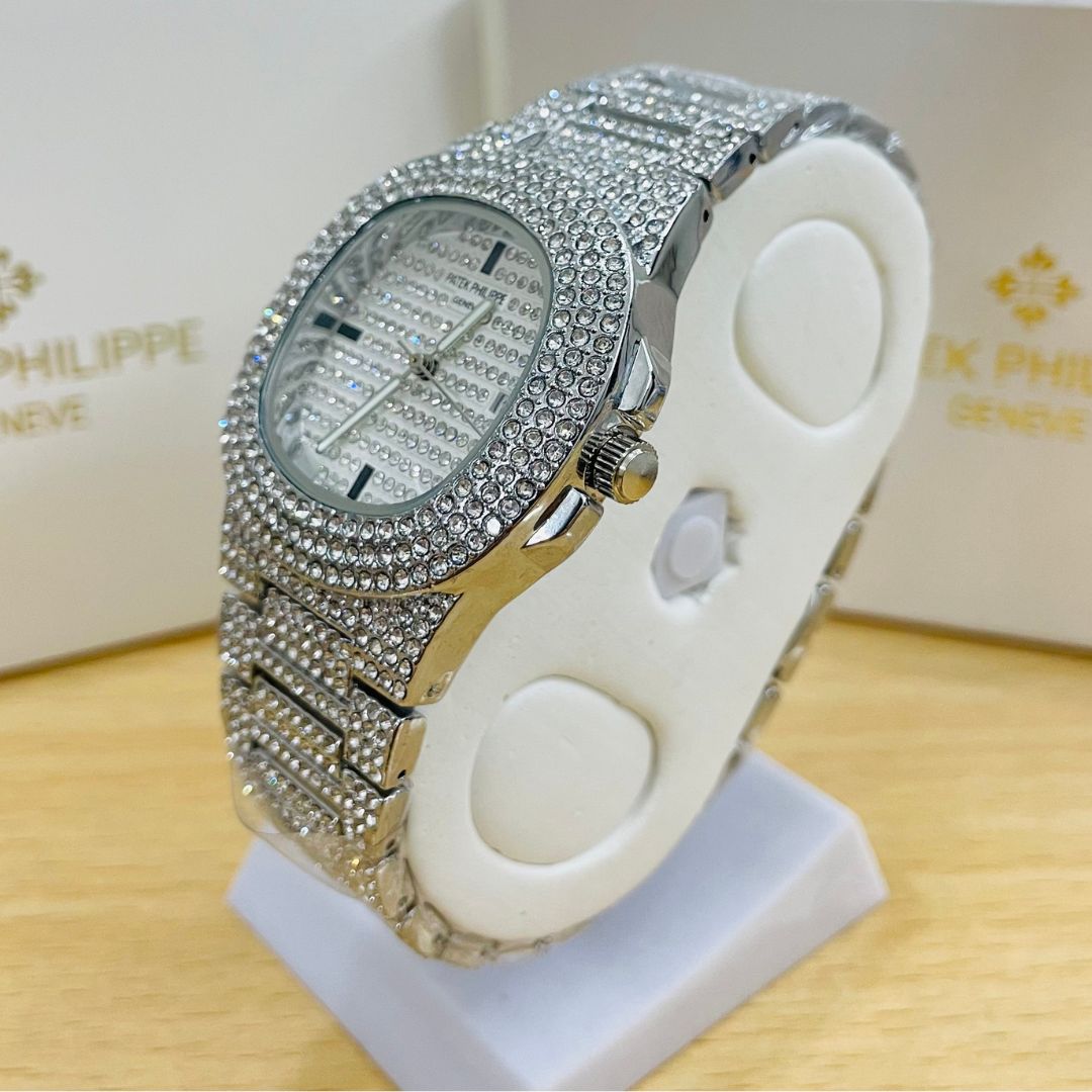 PKP Iced Out Silver Watch