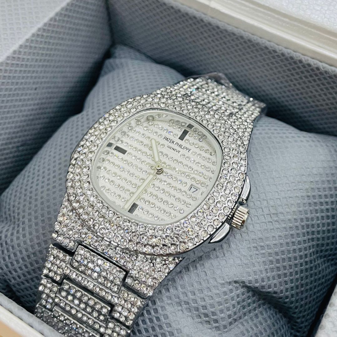 PKP Iced Out Silver Watch
